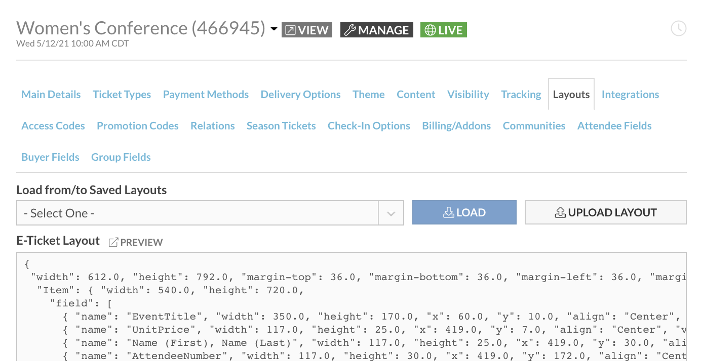 Using Custom Layouts, Configuring Name Badges and using the Event Print ...